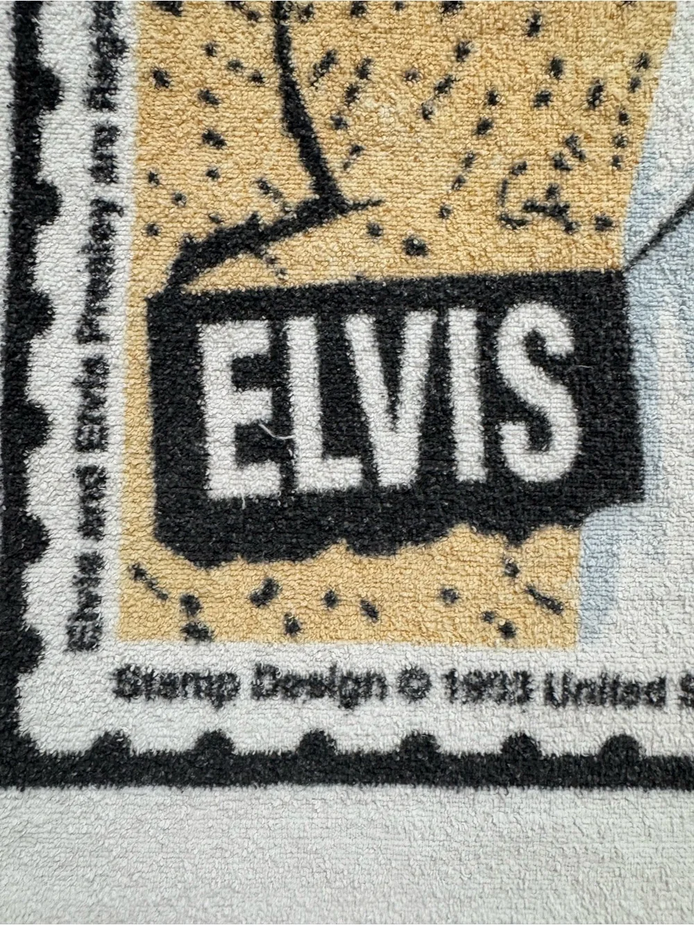 Vtg Elvis Presley Stamp Beach Towel